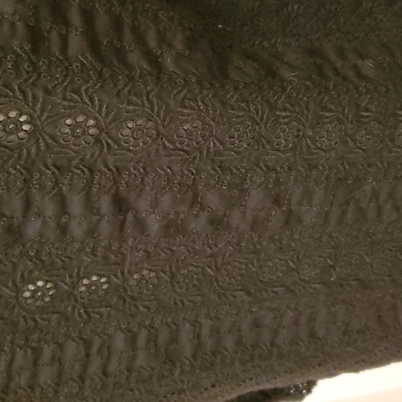 Black Eyelet 3/4 Sleeve Top - Picture 7 of 7